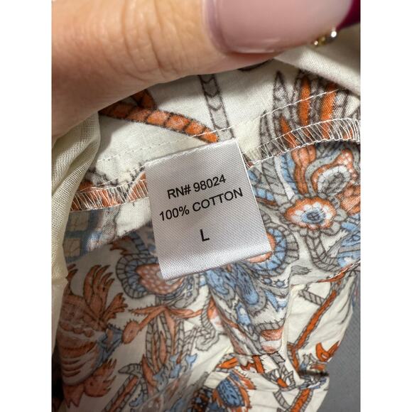 House of Harlow 1960 Nicole Richie Boho Floral Cotton Peasant Dress Size L - Picture 4 of 5